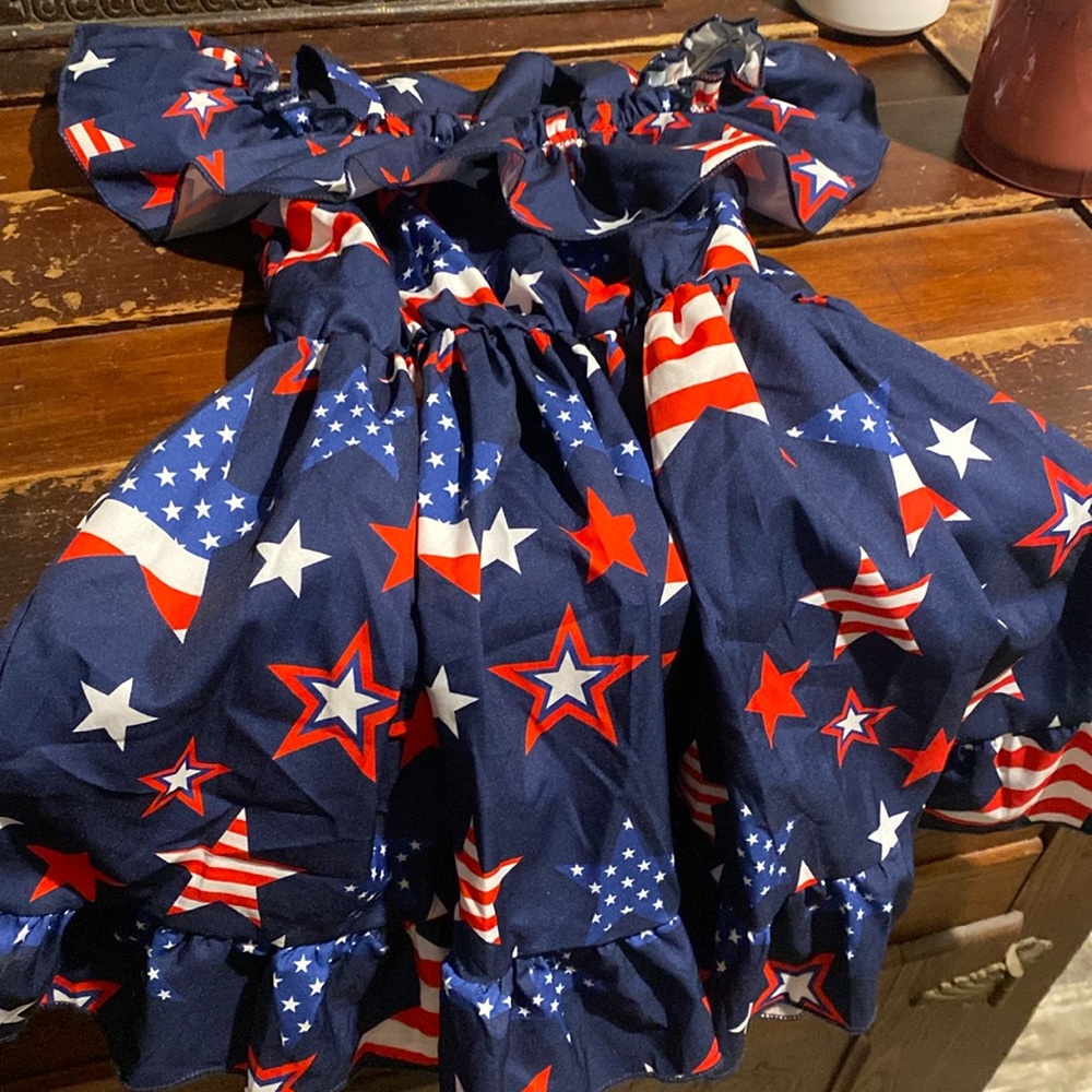 Fourth of July cold shoulder dress